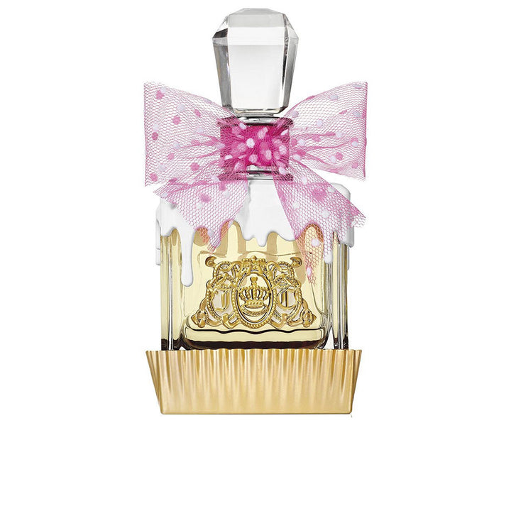 Clear perfume bottle with pale amber liquid, 100 ml, floral gourmand fragrance for Women