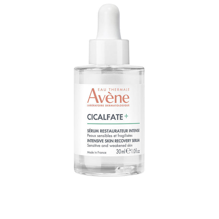 30 ml glass serum bottle with pump, pale liquid, clinical lab label
