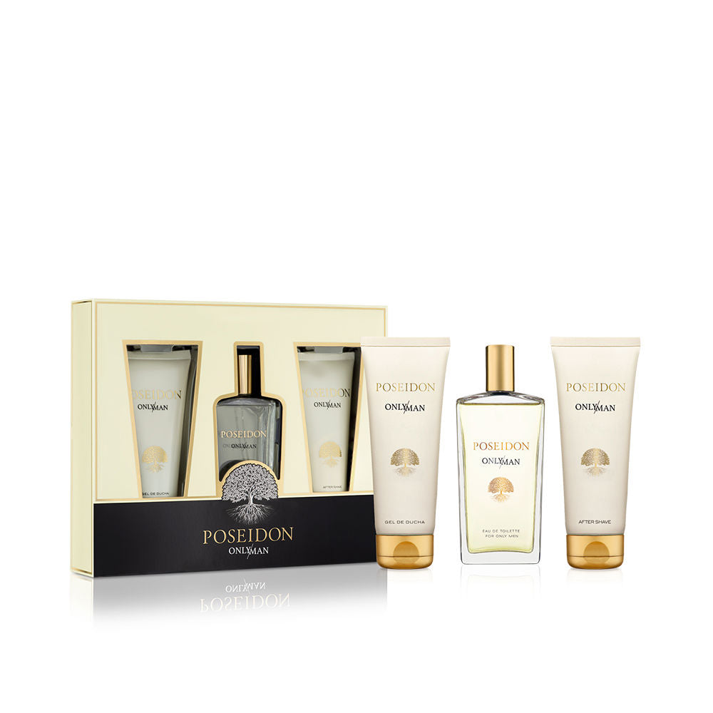 Three-bottle set of citrus-spice eau de parfum for Man, amber liquid