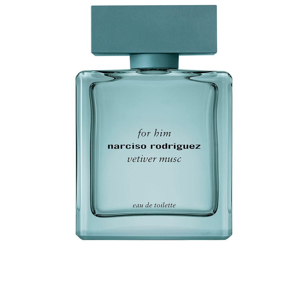 Sea‑green transparent bottle of Vetiver Musc Eau de Toilette, 50 ml