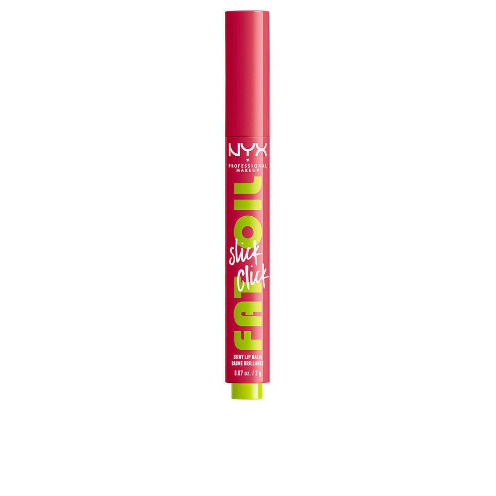 Nyx Professional Make Up Shiny red and green lip balm stick with click applicator, glossy finish and compact silhouette