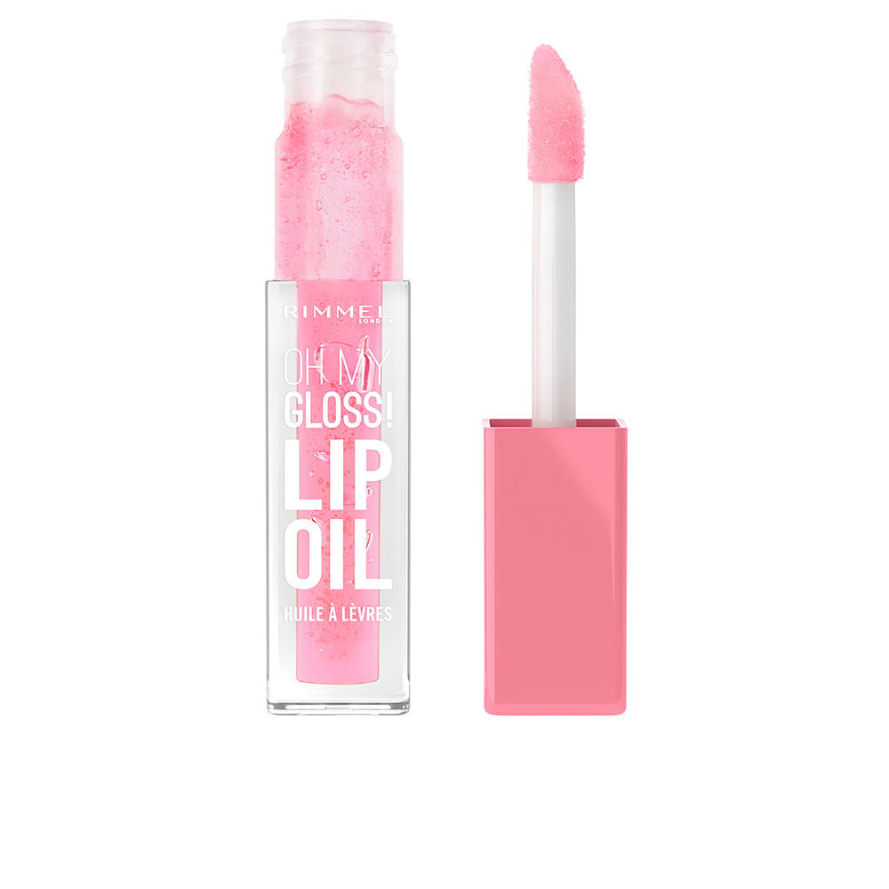 Clear pink-tinted lip oil in tube with doe-foot applicator, 6 ml