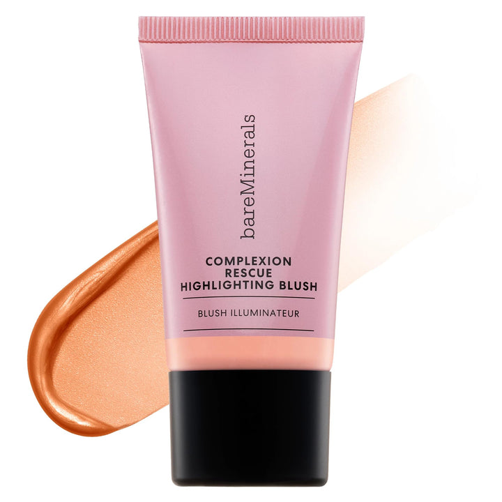 Peach Glow gel-cream cheek tint in compact, peach-pink luminous finish
