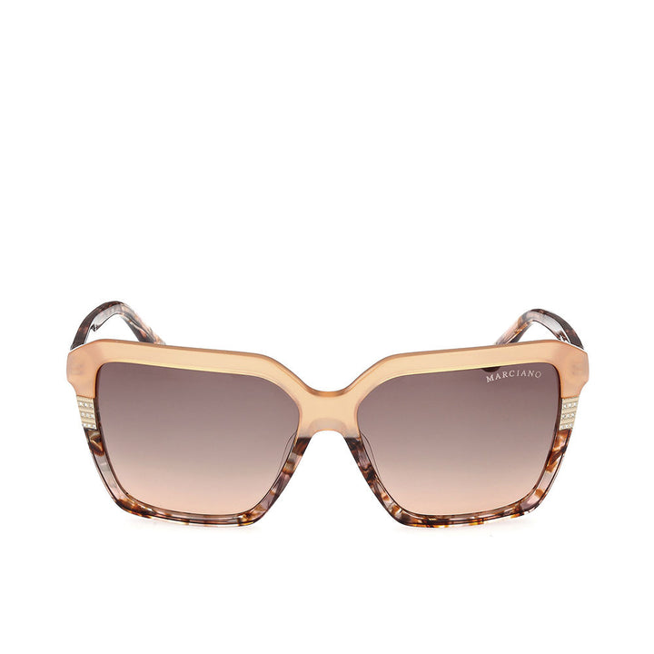 Square acetate sunglasses in warm Habana tortoiseshell, 58 mm lenses