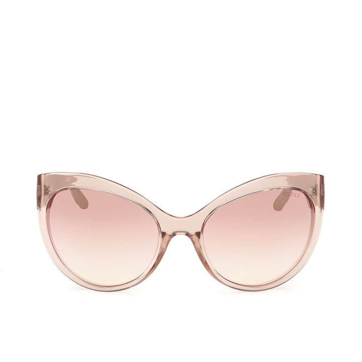 Butterfly-shaped pink and beige injected-frame sunglasses, 61 mm lenses, 20 mm bridge