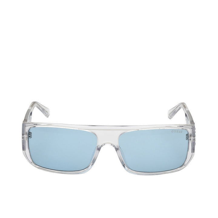 Transparent rectangular unisex sunglasses with 60 mm lenses and injected frame