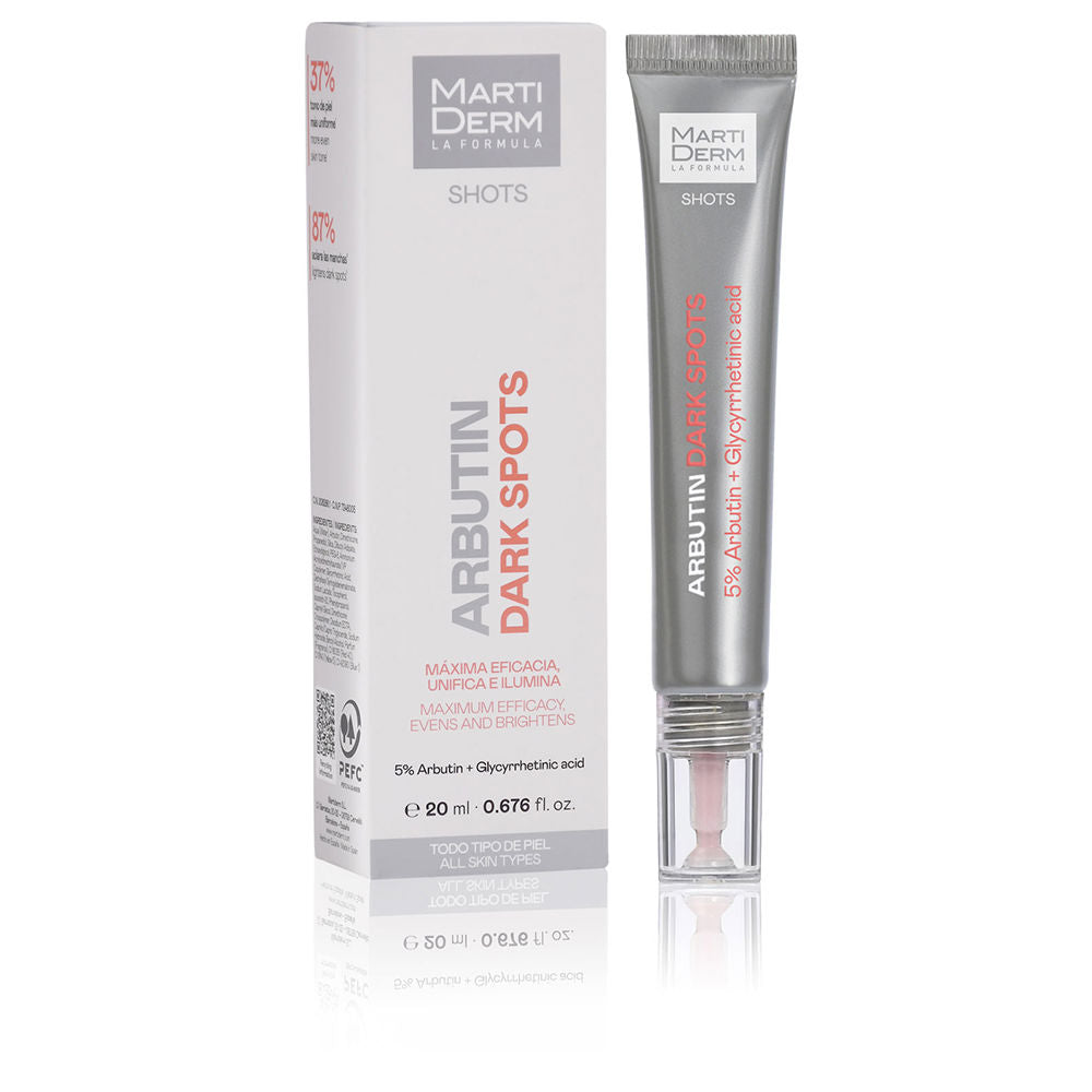 Slim clear gel vial of Martiderm brightening arbutin and glycyrrhetinic treatment