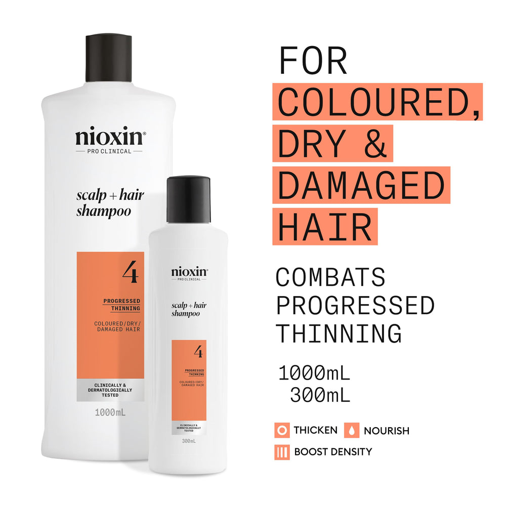 Tall 1,000 ml professional shampoo bottle for dyed, dry and damaged Unisex hair