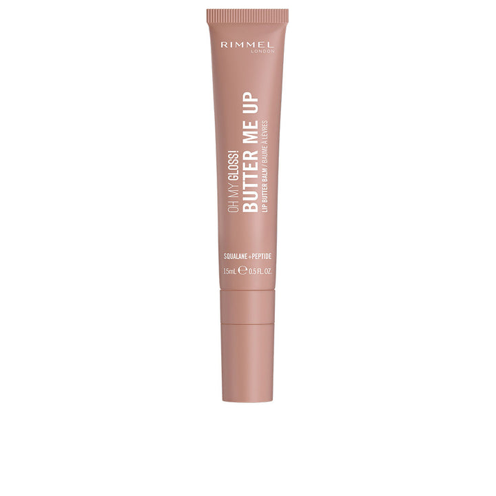 Creamy brown-tinted lip balm tube, glossy finish, 1 unit