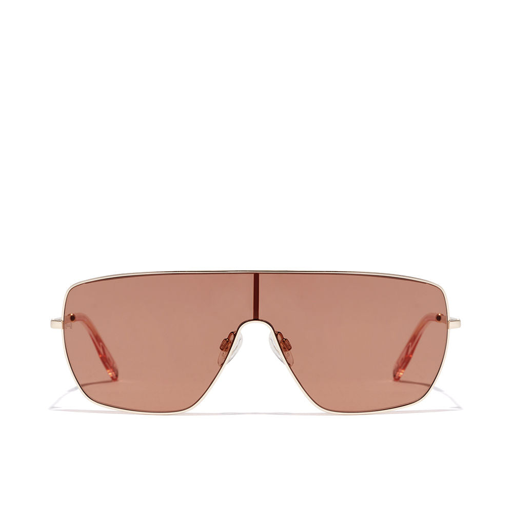 Unisex light-gold metal aviator sunglasses with rectangular 55 mm lenses