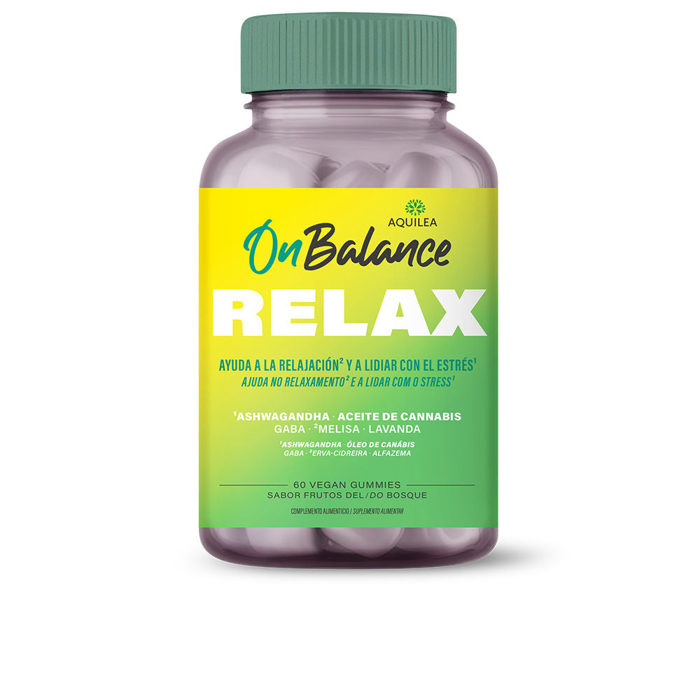 Jar of Aquilea Ashwagandha &amp; Melissa calming gummies for stress support