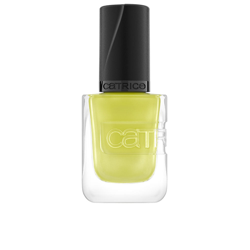 Small glass bottle of lime cream nail polish, glossy gel-effect, 10.5 ml