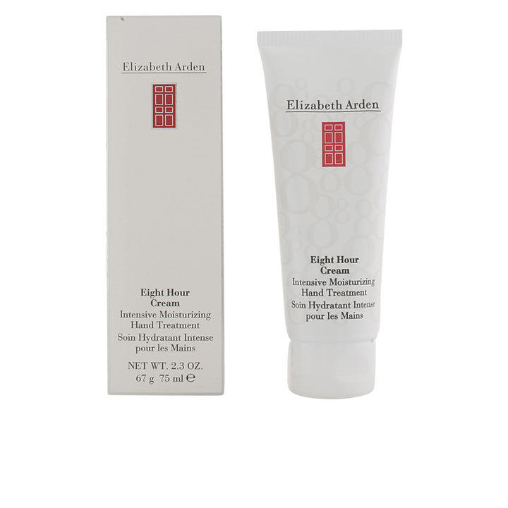 Tube of Elizabeth Arden Eight Hour Intensive Moisturizing Hand Cream on neutral background
