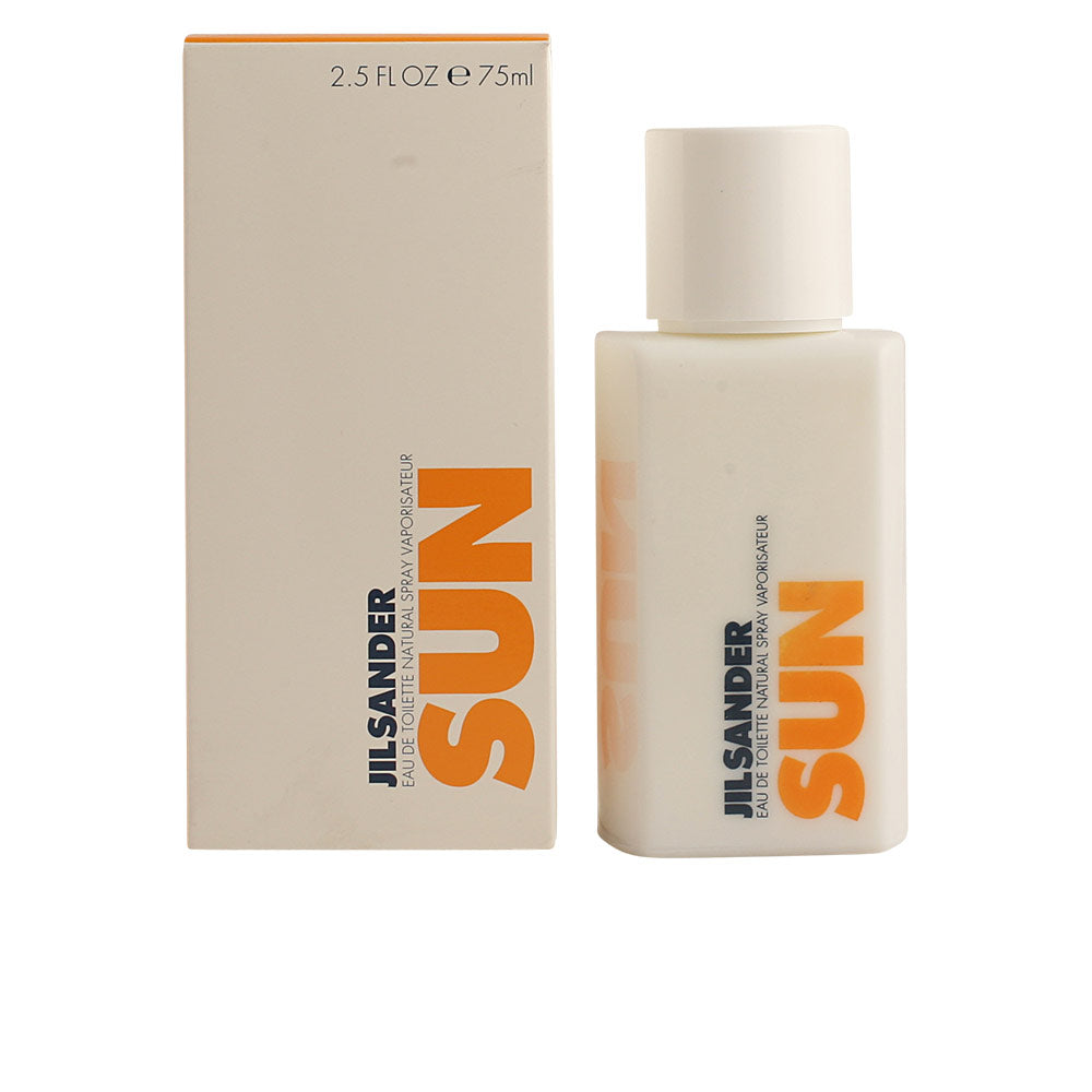 Glass 75 ml eau de toilette bottle with pale golden liquid and minimalist label