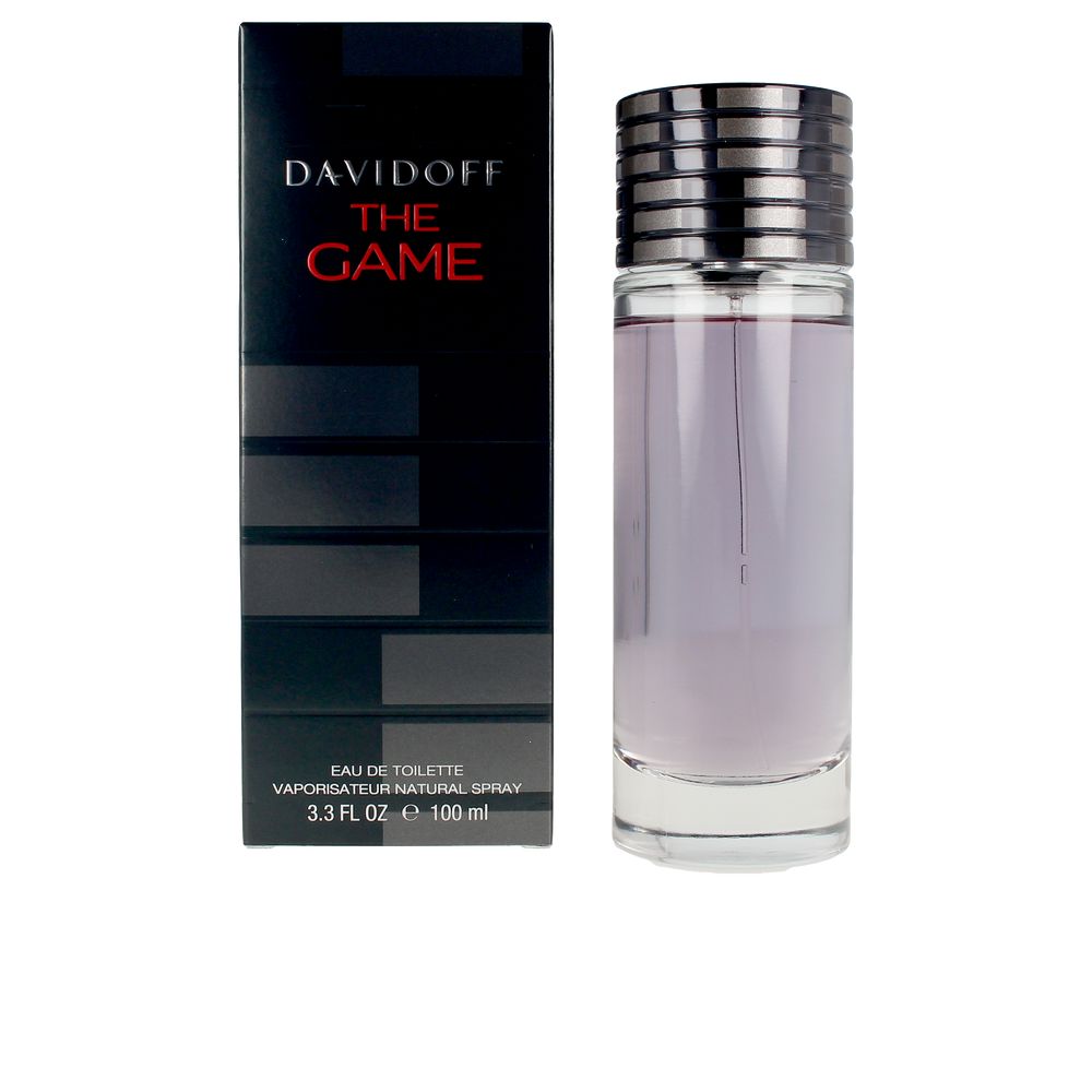 Davidoff The Game fragrance bottle shaped like stacked poker chips, woody-aromatic scent