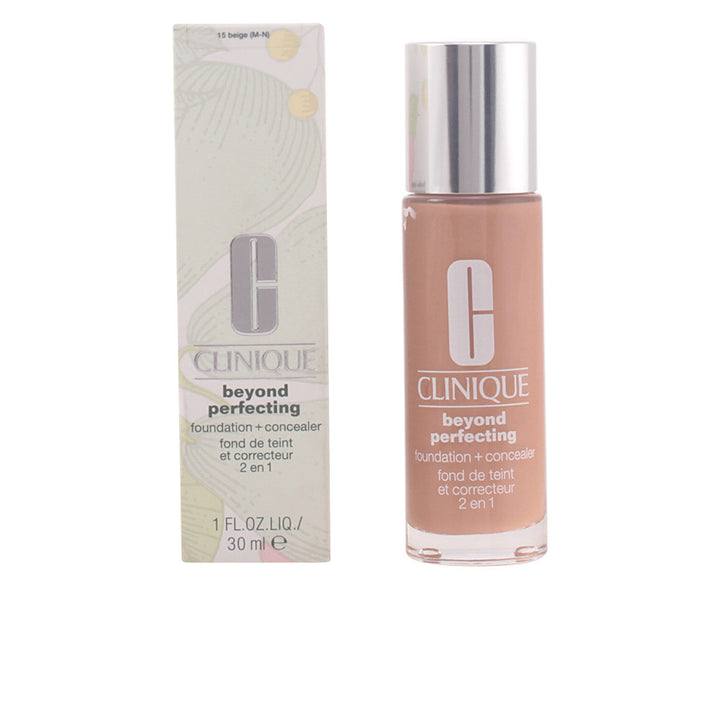 30 ml pump bottle of light beige fluid foundation and concealer, Unisex