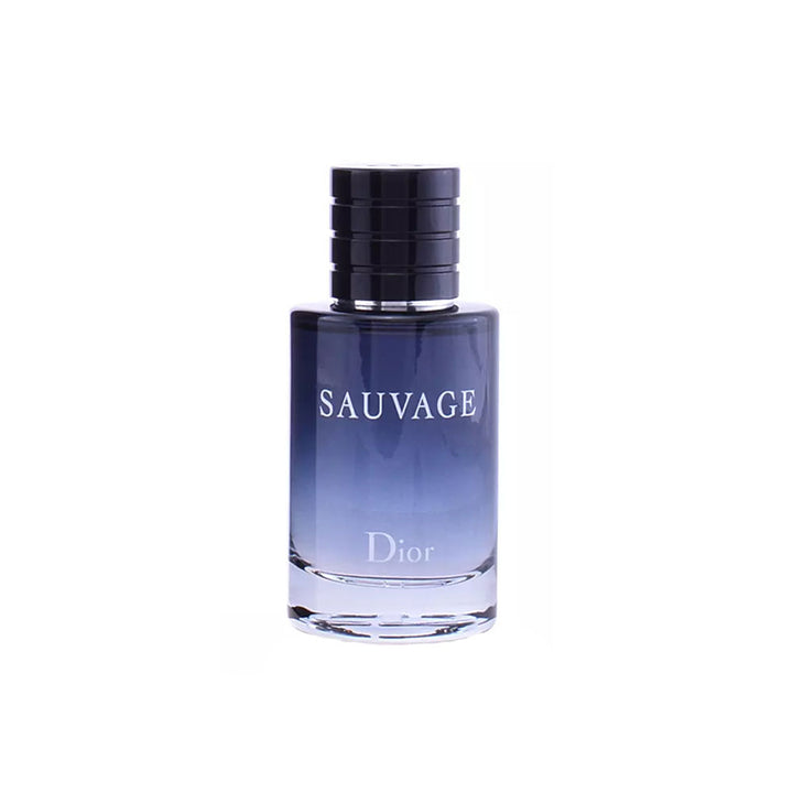 Dark blue cylindrical glass bottle of aromatic fougère Eau de Toilette, 60 ml