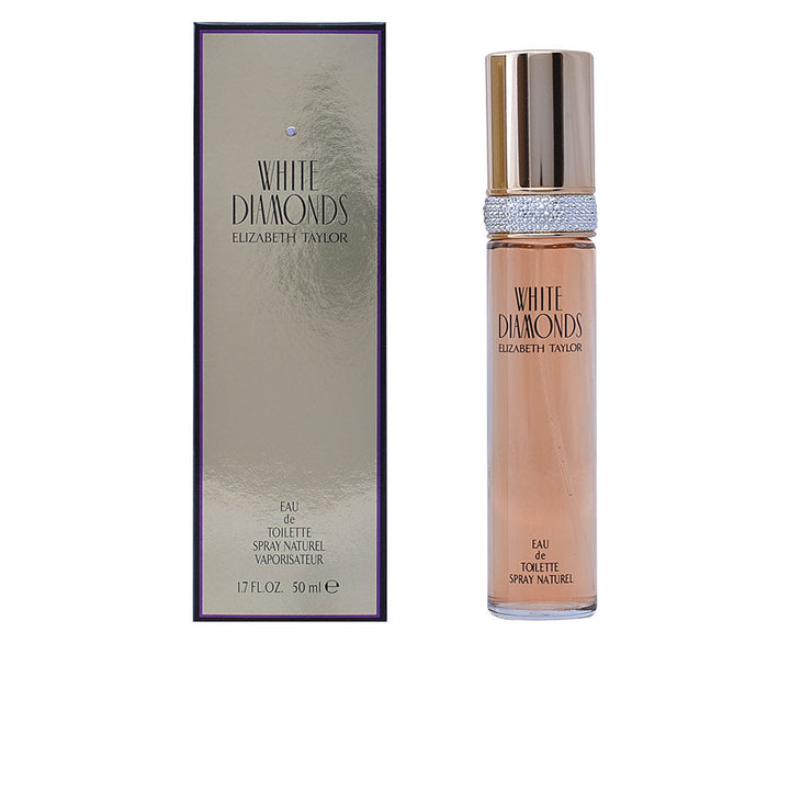 Crystal flacon eau de toilette with gold cap and rhinestone collar, 100 ml floral scent