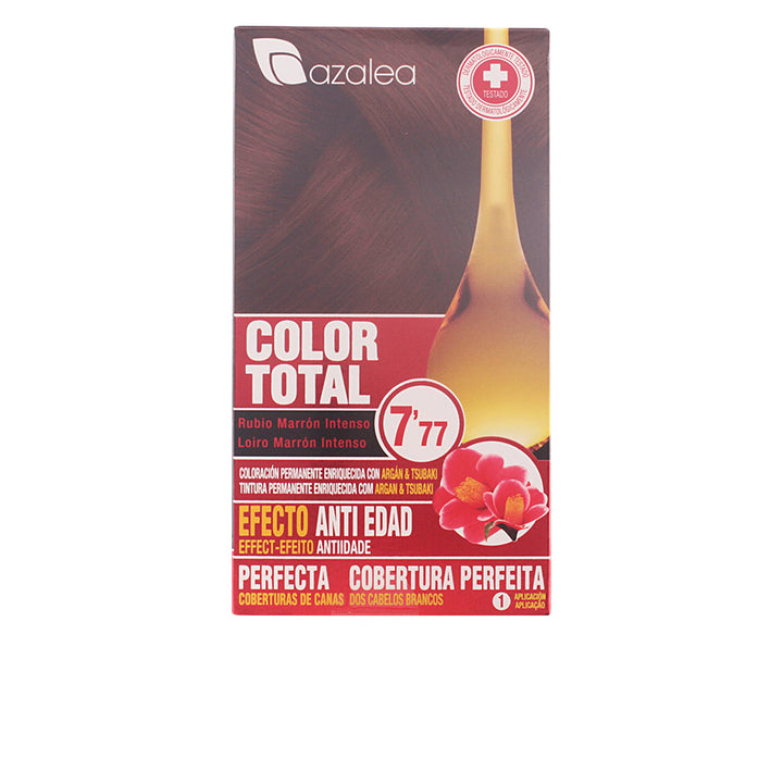 Tube of permanent cream hair colour, blonde shade, argan and camellia oils