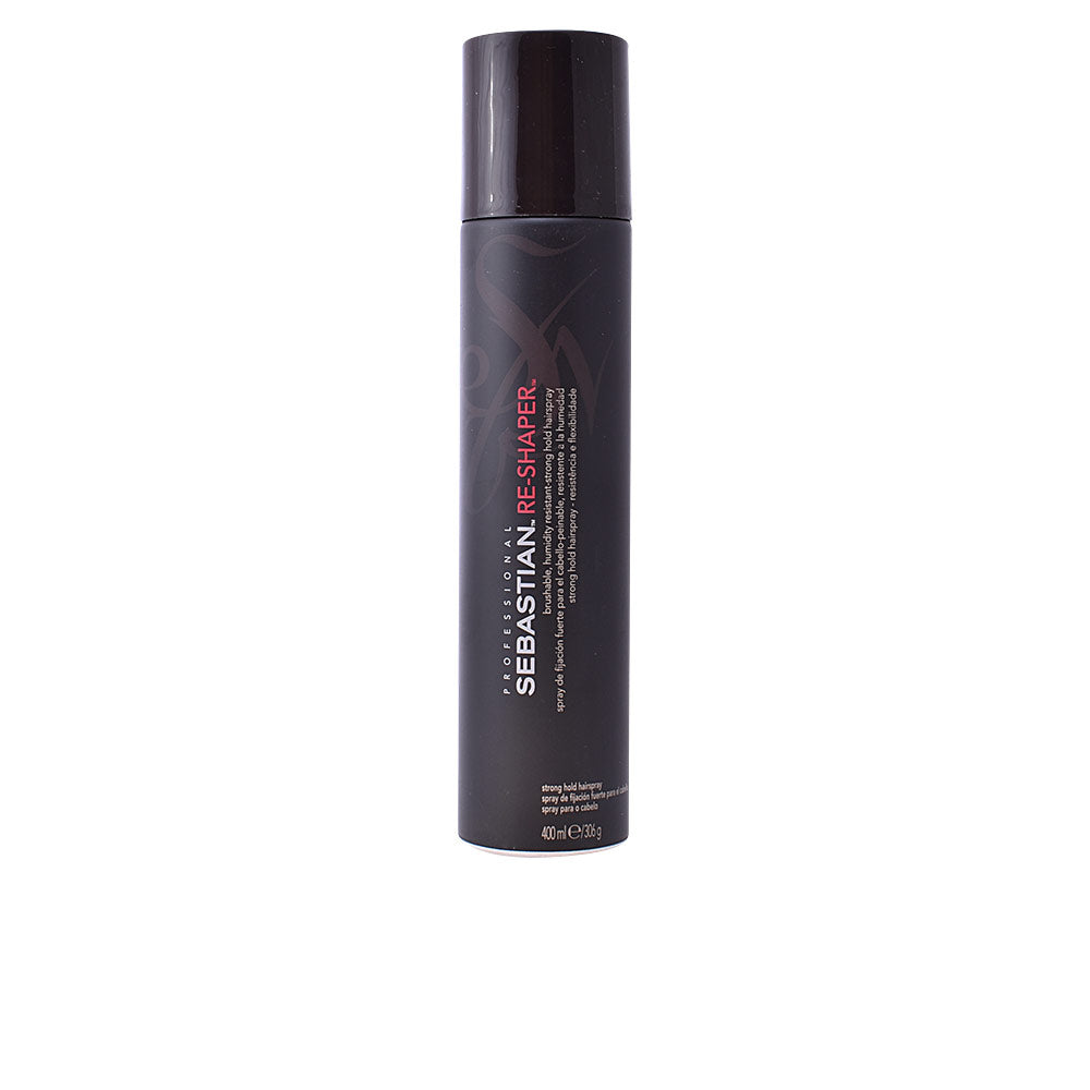 Aerosol Re‑Shaper 400 ml, fijación fuerte, tacto suave, envase negro