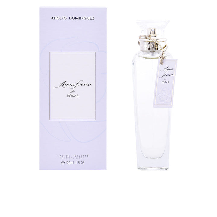 Clear 120 ml refillable eau de toilette bottle; floral rose fragrance for Women