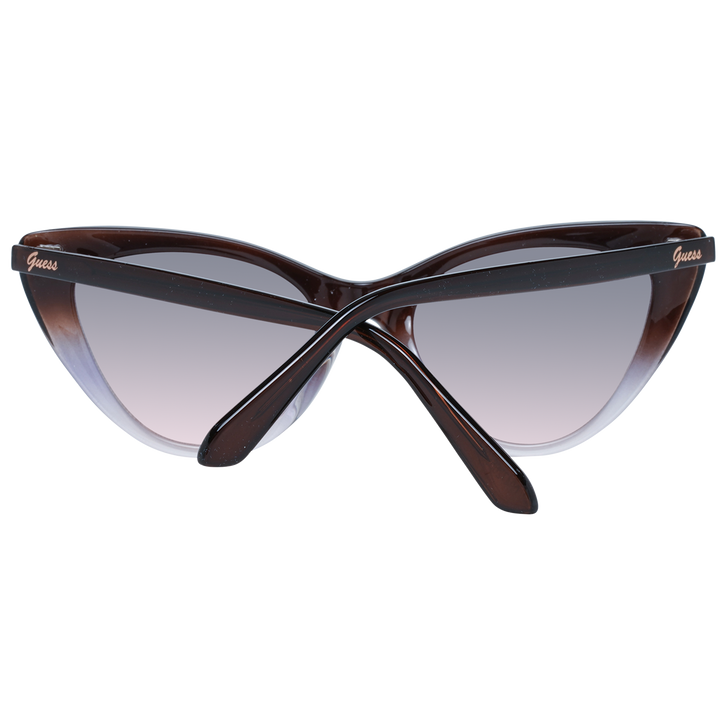 Guess women’s retro cat-eye sunglasses brown gradient to clear plastic frame with tapered brow and gradient lenses
