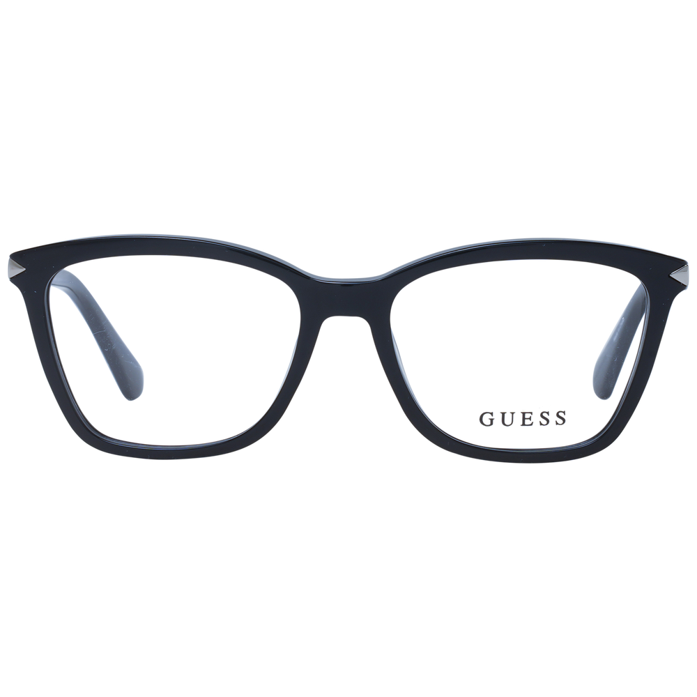 Unisex black full-rim rectangular eyeglasses with metal temple accents on white background