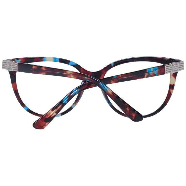 Tortoise cat-eye eyeglasses for Women with blue, red, beige accents and metallic G hinge