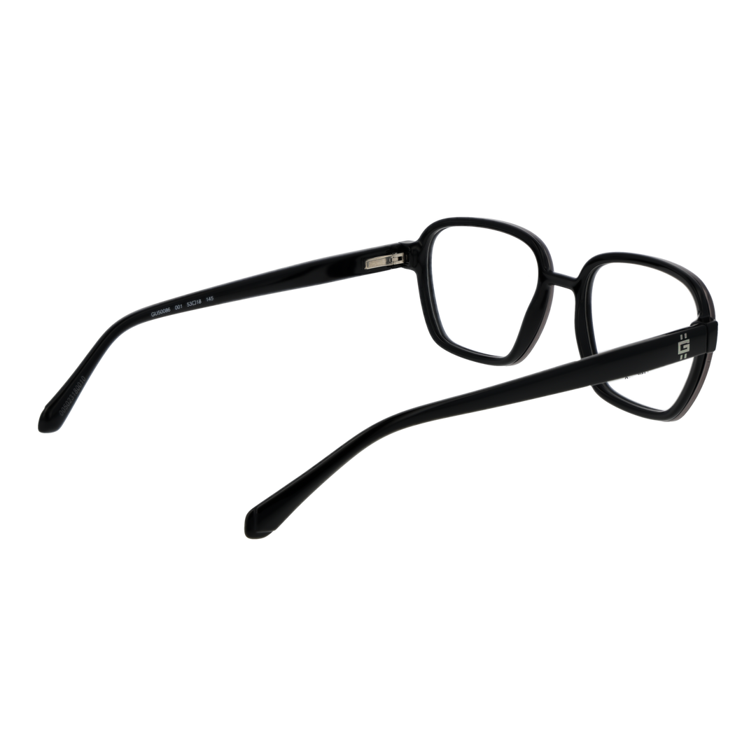 Matte black full-rim rectangular eyeglasses in plastic with clear lenses, modern thick frame, Unisex