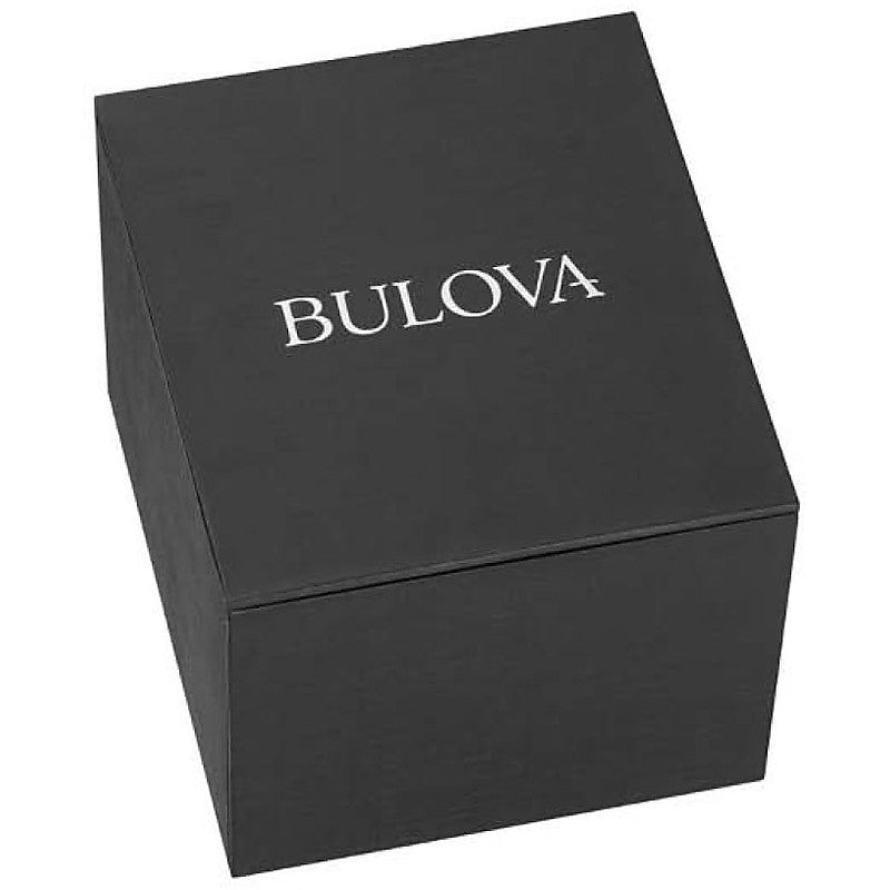 Silver stainless steel women's dress watch with blue accents and Roman numerals on dial