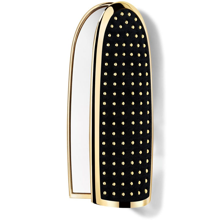 Refillable camel velvet lipstick in gilded compact with hidden double mirror, Unisex