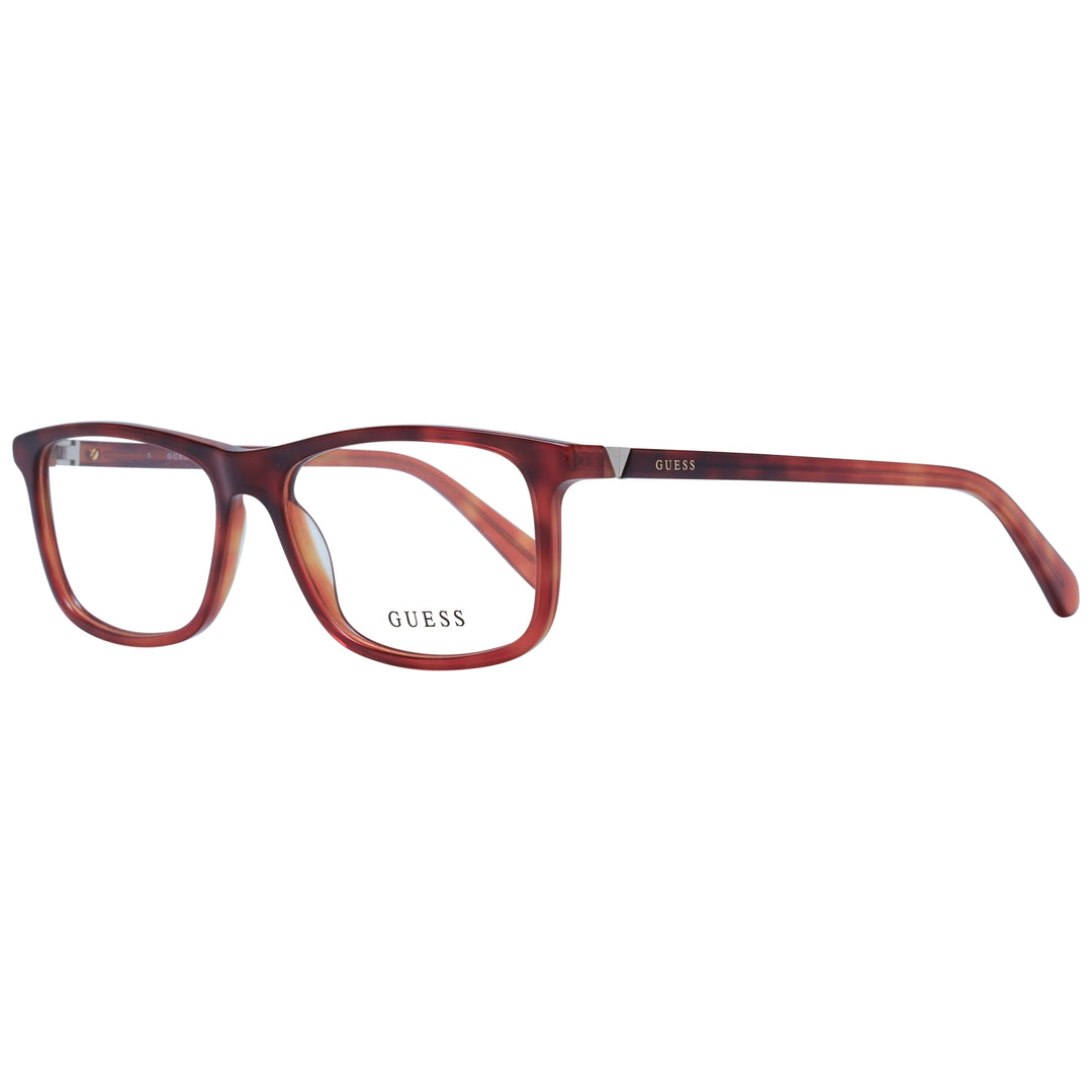 Tortoise brown rectangular full-rim eyeglasses in plastic with metal hinge accents, Unisex classic style