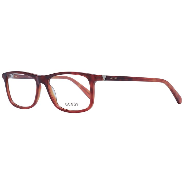 Tortoise brown rectangular full-rim eyeglasses in plastic with metal hinge accents, Unisex classic style
