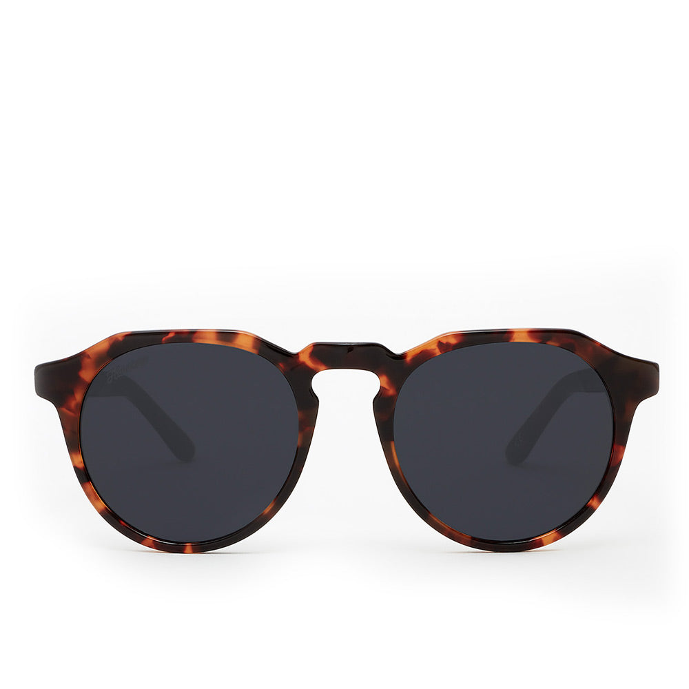 Unisex navy transparent round nylon sunglasses, 52 mm lenses, 20 mm bridge