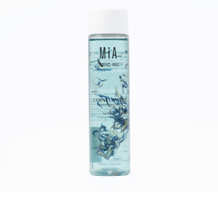 Bottle of light cleansing oil with cornflower petals, 100 ml, Unisex