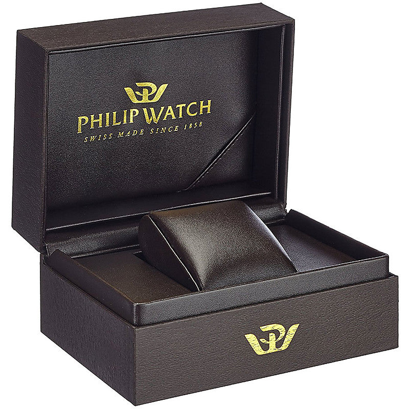 Silver brushed metal sports wristwatch with black analog dial and bold markers for a Man
