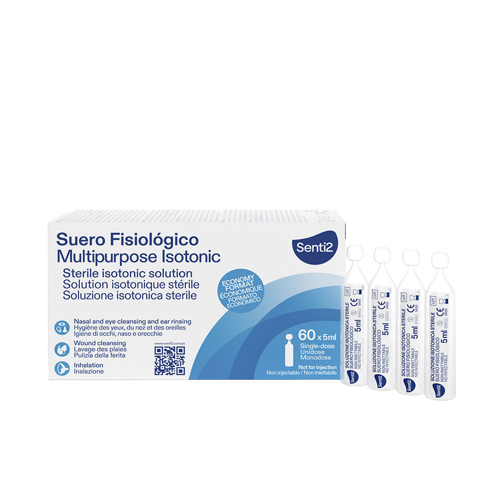 Single 5 ml sterile isotonic saline ampoule with rounded tip, preservative‑free
