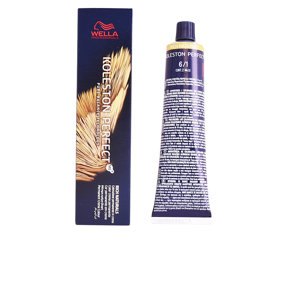 Tube of permanent cool brown hair colour 60 ml, shade 6/1, Unisex